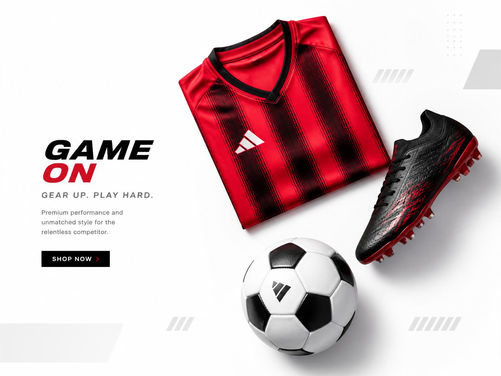 Coleção premium PH Sports — camisa, chuteira e bola de futebol